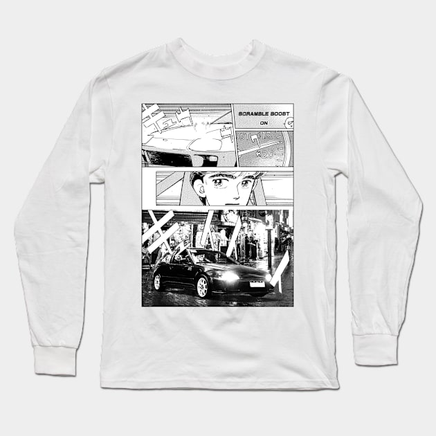 JDM VTI in Osaka Streets Manga Edition Long Sleeve T-Shirt by Outlaw Suit